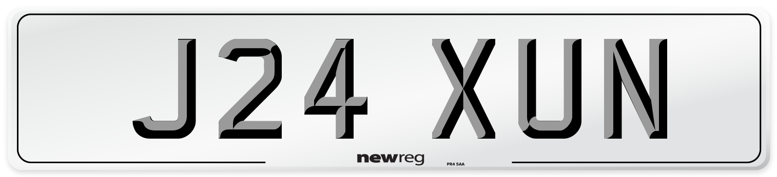 J24 XUN Number Plate from New Reg